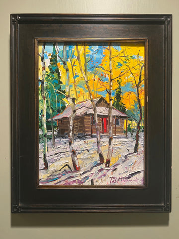 8th day HOLIDAY DEAL: "Durango Cabin" 16 x 12 Original oil on canvas. Includes frame and free two-day shipping