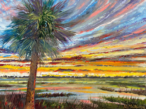 "Palmetto Skies" 18" x 24" Original Oil on Canvas