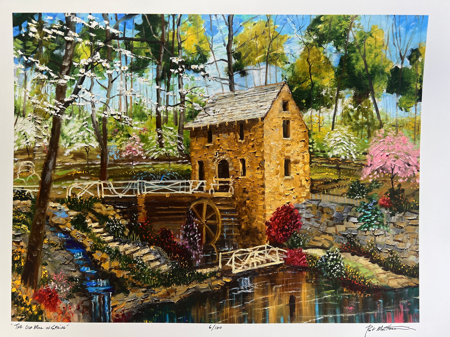 "The Old Mill In Spring" on 18" x 24" paper with 1.5" white border. Stock number #086