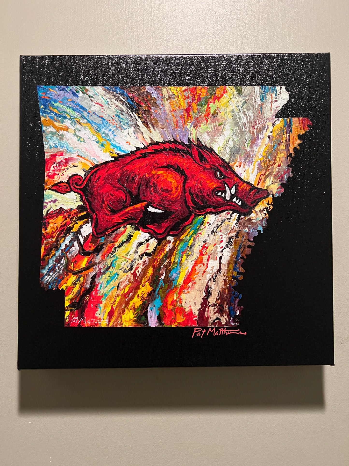 Day 9 "HOLIDAY DEAL" is a limited edition Razorback Giclee print on canvas 14" X 14"