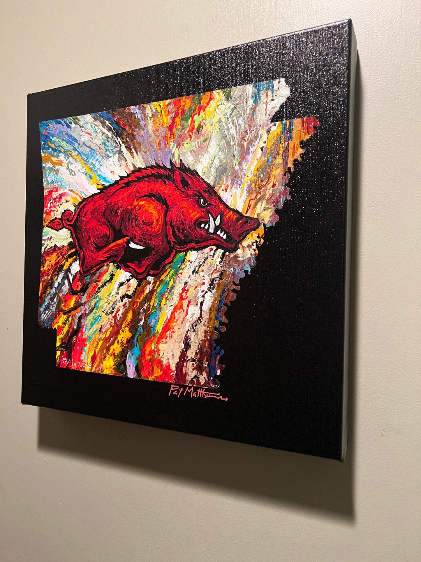 Day 9 "HOLIDAY DEAL" is a limited edition Razorback Giclee print on canvas 14" X 14"