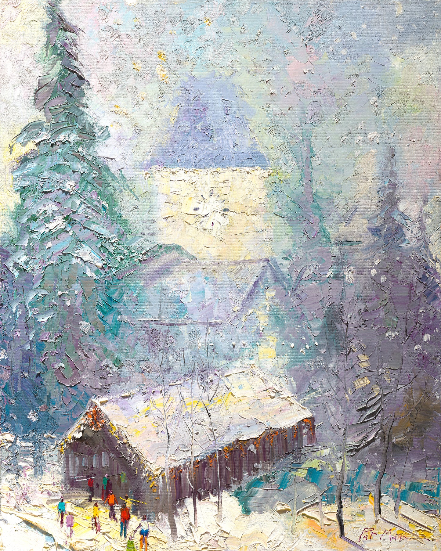 "Vail Memories" 20" x 16" Giclee on canvas of my painting of the entrance to Vail , Colorado. Reference #115