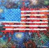 On sale for July 4th!!  12" x 12" Gallery Wrapped "CELEBRATE FREEDOM"