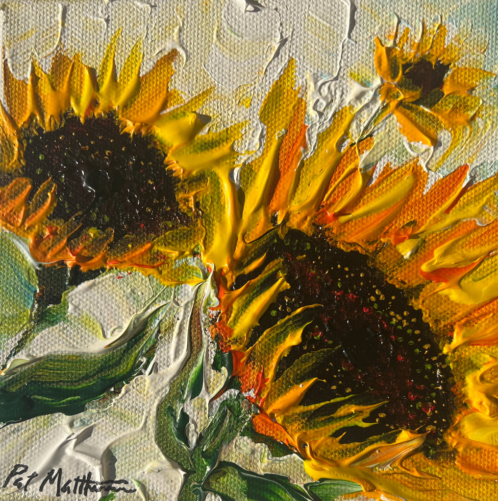 "Hello Sunshine" 6" x 6" Acrylic on Canvas (Free Shipping)
