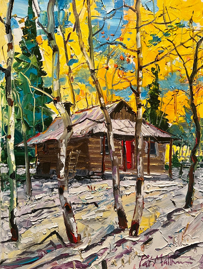 8th day HOLIDAY DEAL: "Durango Cabin" 16 x 12 Original oil on canvas. Includes frame and free two-day shipping