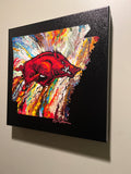 Day 9 "HOLIDAY DEAL" is a  limited edition Razorback Giclee print on canvas 14" X 14"