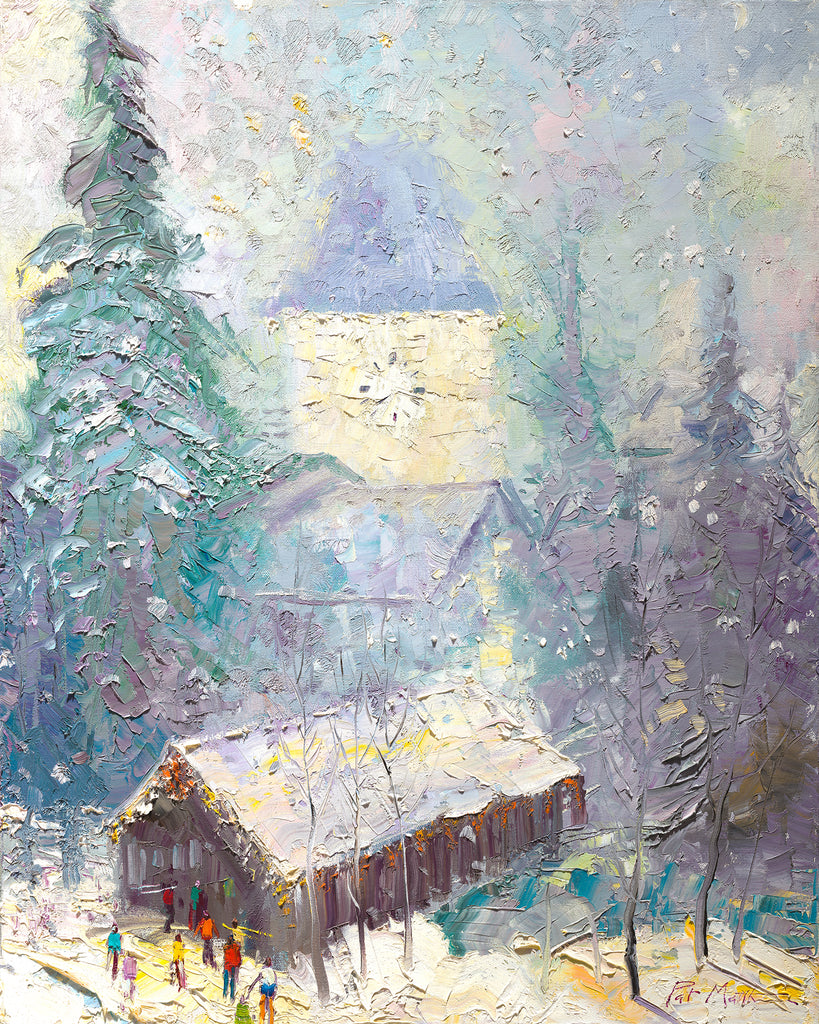 "Vail Memories" 30" x 24" Giclee on canvas of my painting of the entrance to Vail , Colorado. Reference #115